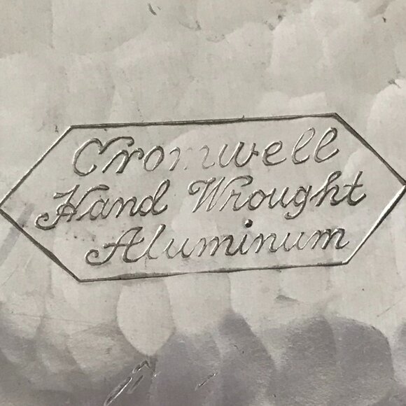 VINTAGE 1970S CROMWELL HAND MADE ALUMINUM TRAY WITH HANDLES - Picture 2 of 2